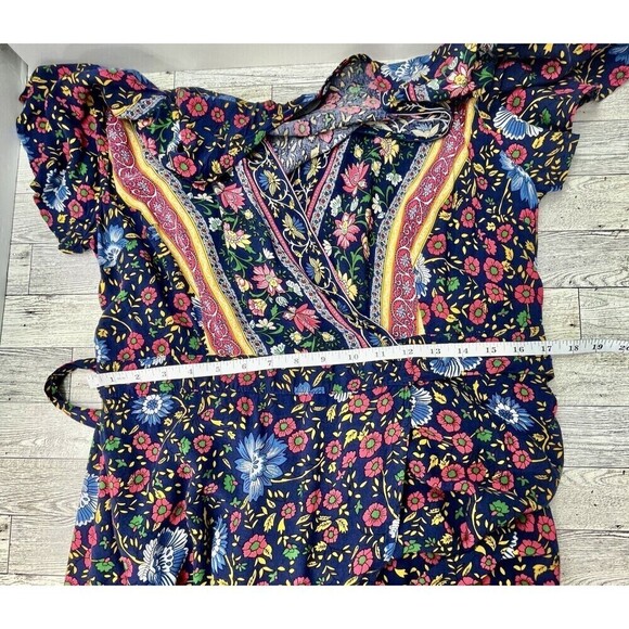 Zesica Cottagecore Bohemian Floral Print Wrap Around Dress Sz XL - Picture 12 of 14